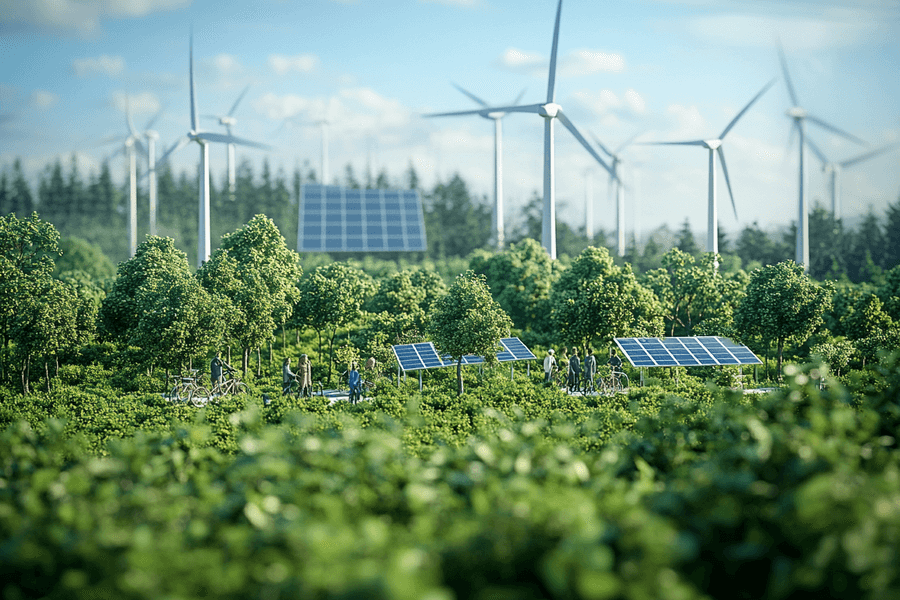 Imagina un mundo con aire puro y naturaleza en armonía gracias a la tecnología sostenible. Un compromiso global y políticas verdes son clave para este futuro.